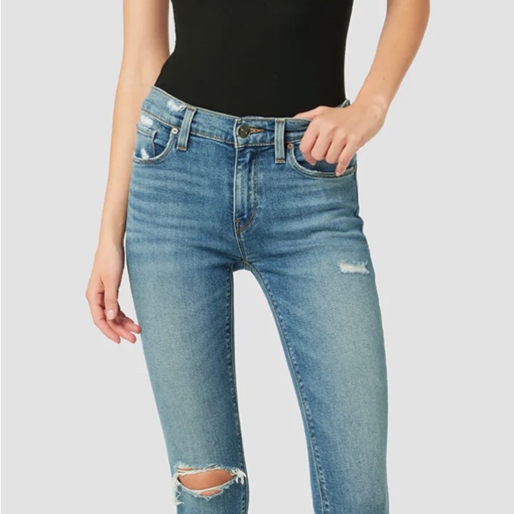 Hudson’s Nico Mid-Rise Super Skinny Ankle Jean - Dark Denim